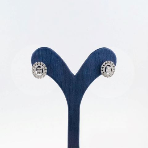 0,62 Ct. Pırlanta. Baget Küpe