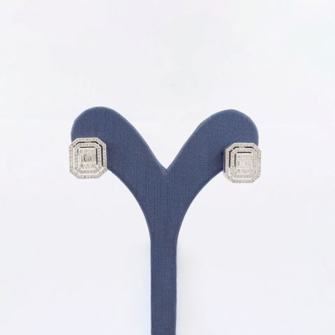 0,95 Ct. Pırlanta Baget Küpe